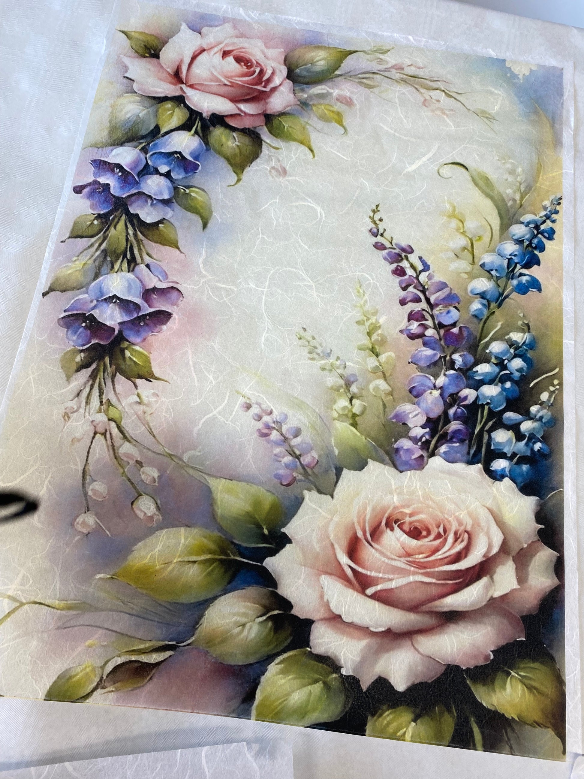 Carta di riso formato A3 rose rosa