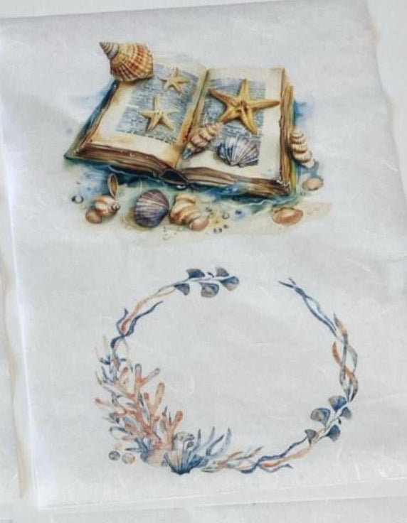 Carta di riso formato A4 libri e mare