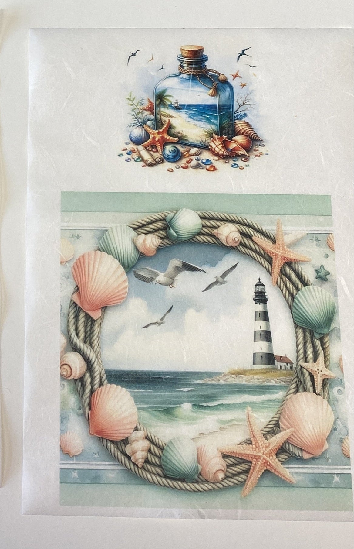 Carta di riso formato A4 decorazioni marine