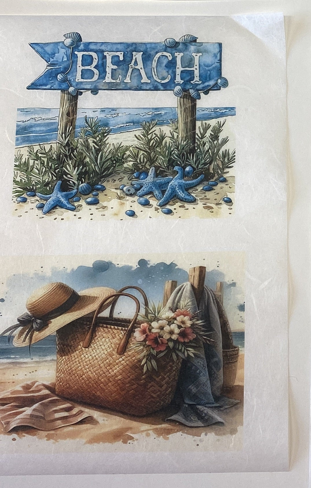 Carta di riso formato A4 on the beach