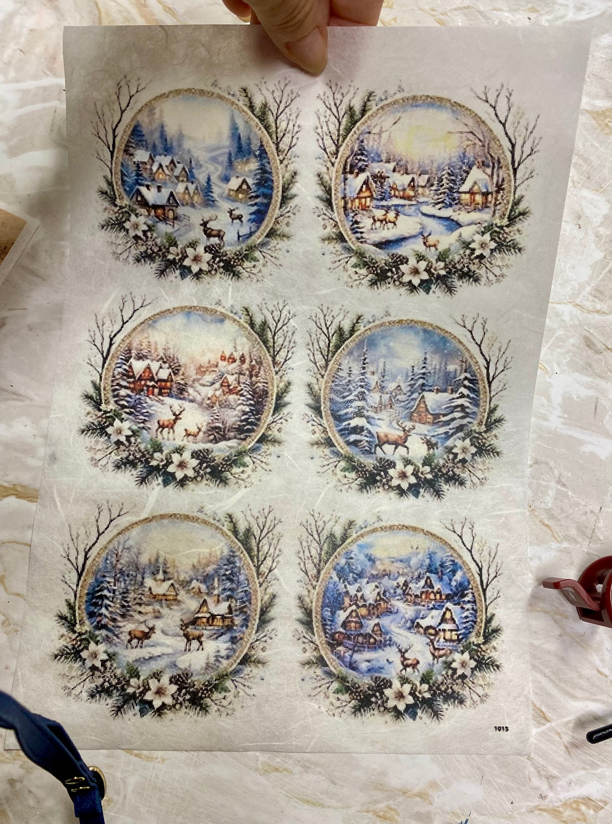 Carta di riso formato A4 paesi invernali