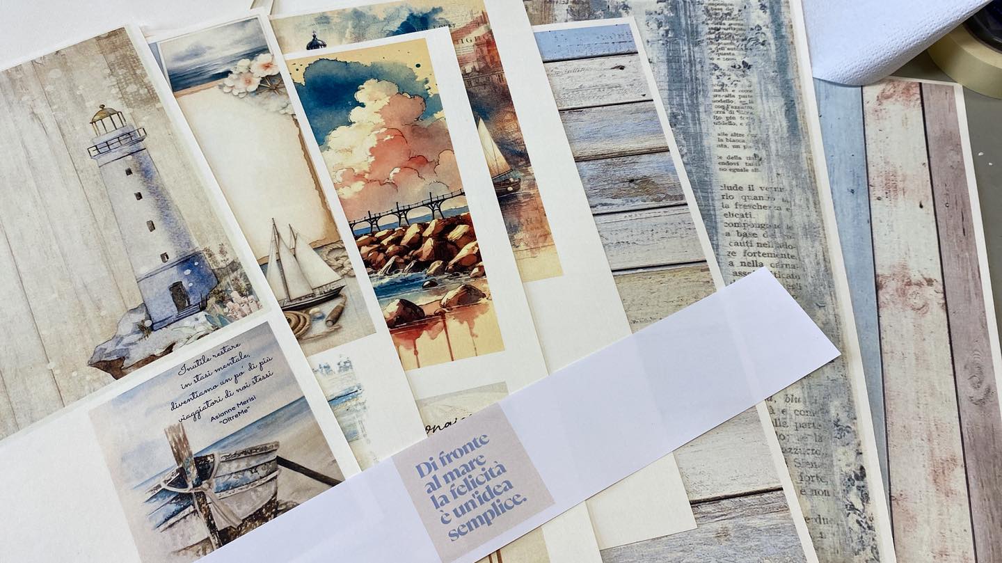 Set carte scrapbooking "Atmosfere Marine”