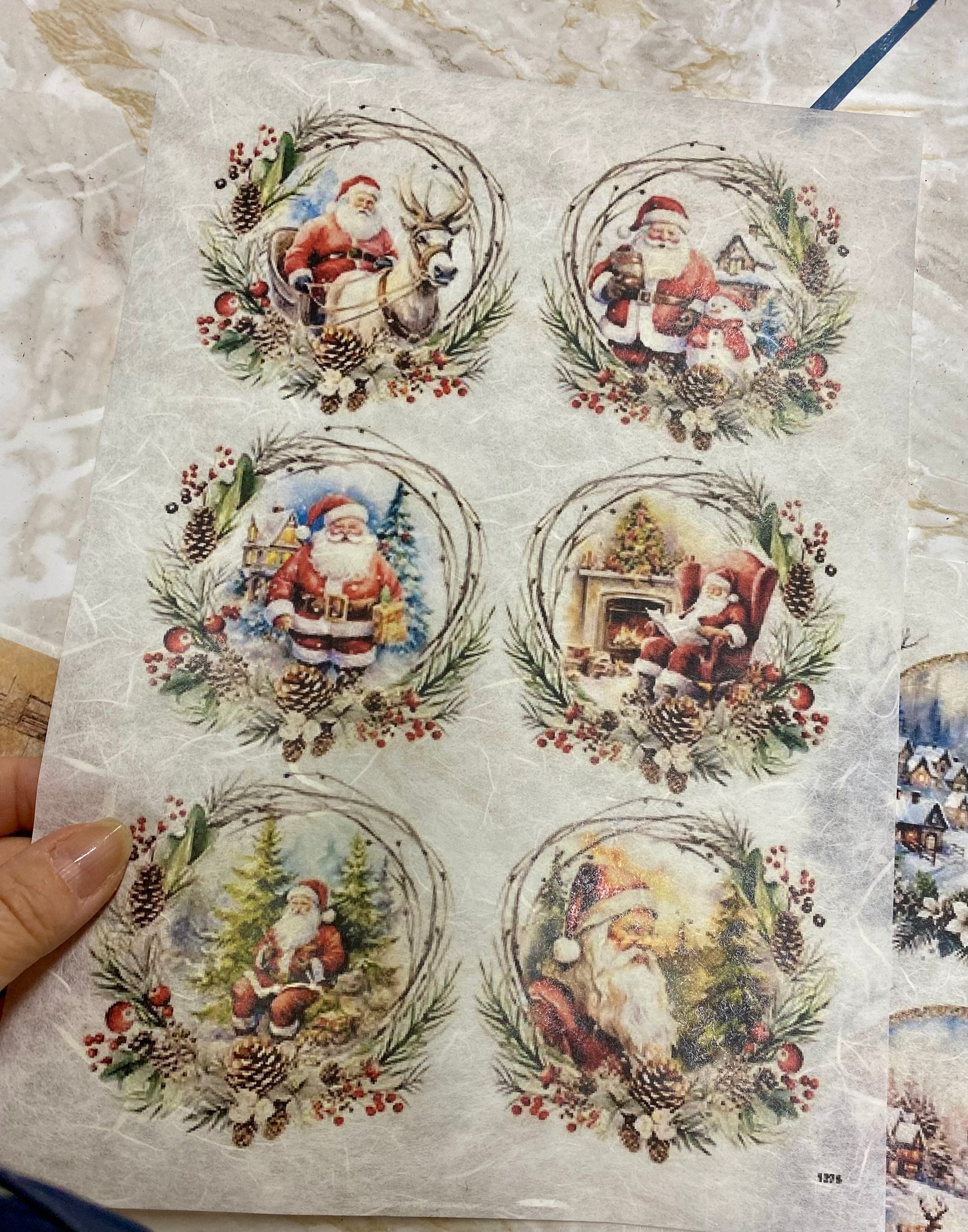 Carta di riso formato A4 paesaggini con  babbi