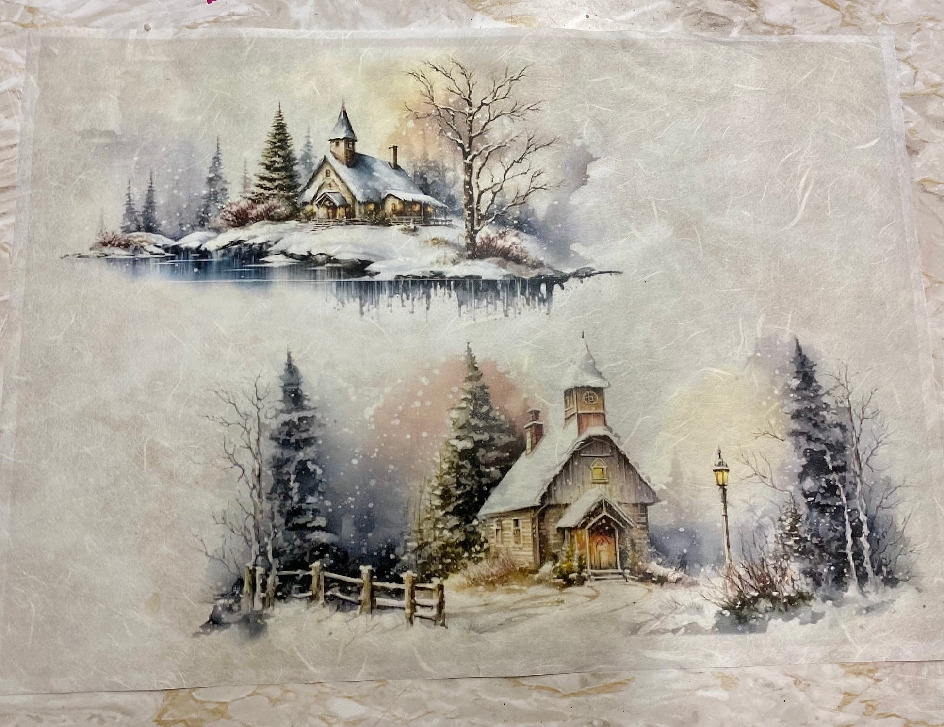 Carta di riso formato A3 il dolce inverno