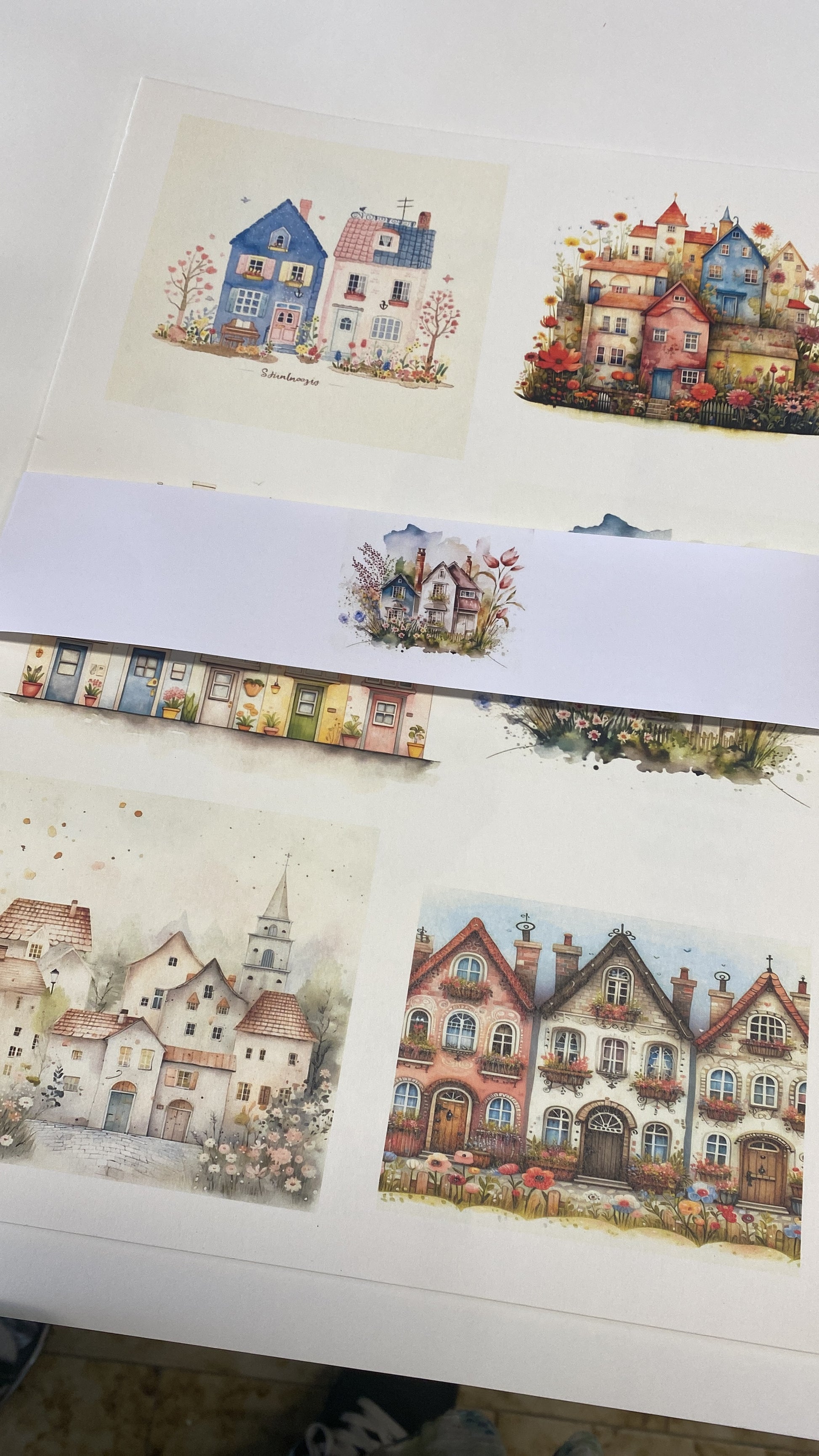 Set carte scrapbooking "Casette e farfalle"