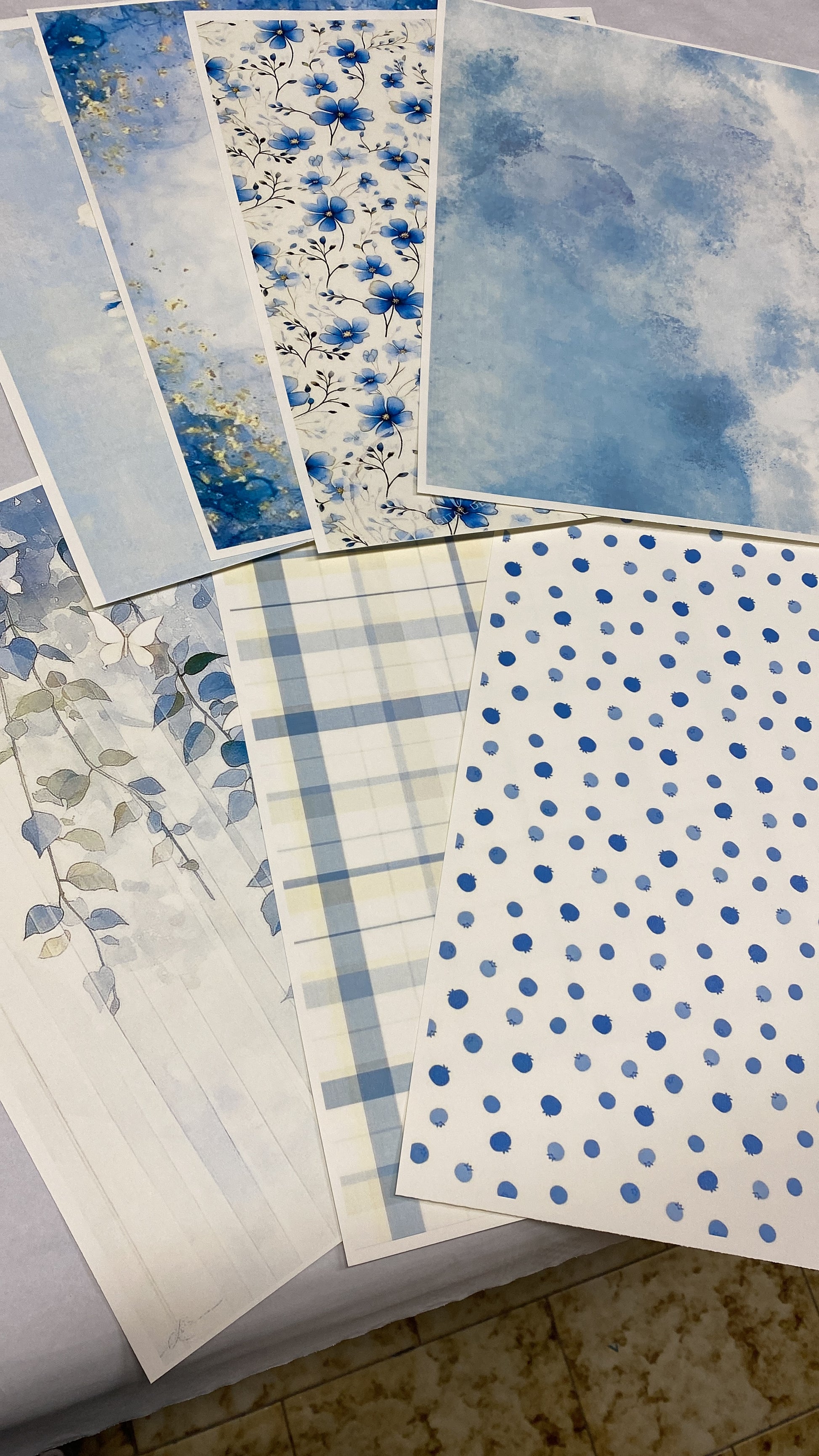 Set carte scrapbooking "Blu"
