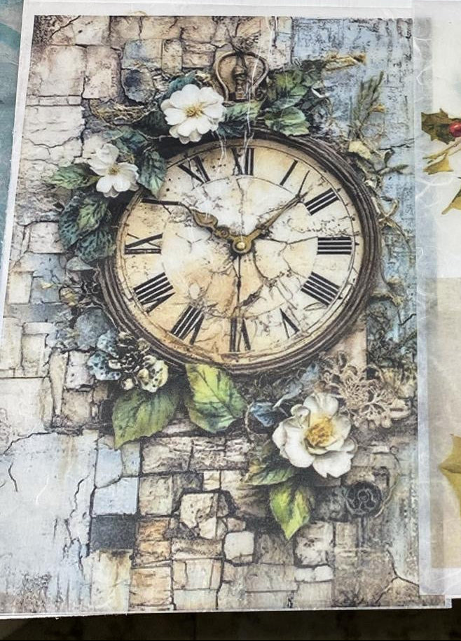 Carta di riso formato A4  orologio