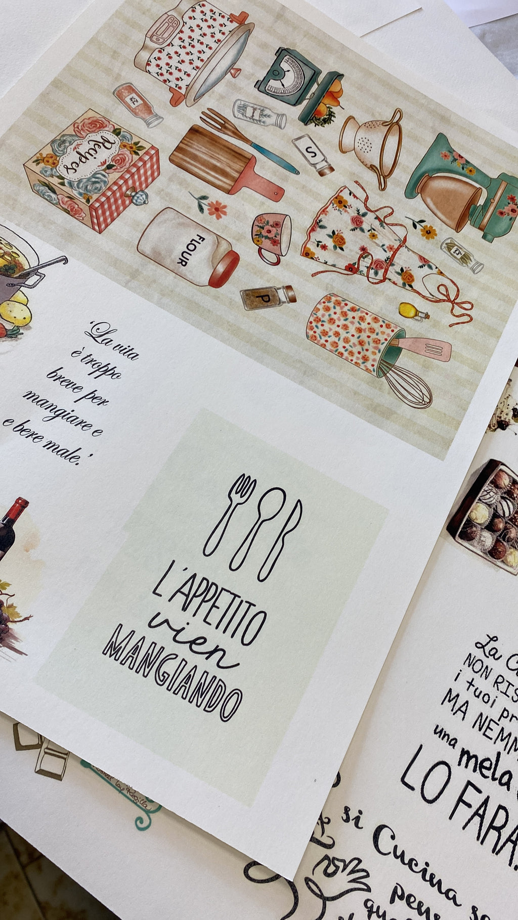 Set carte scrapbooking “lo chef ha sempre ragione”