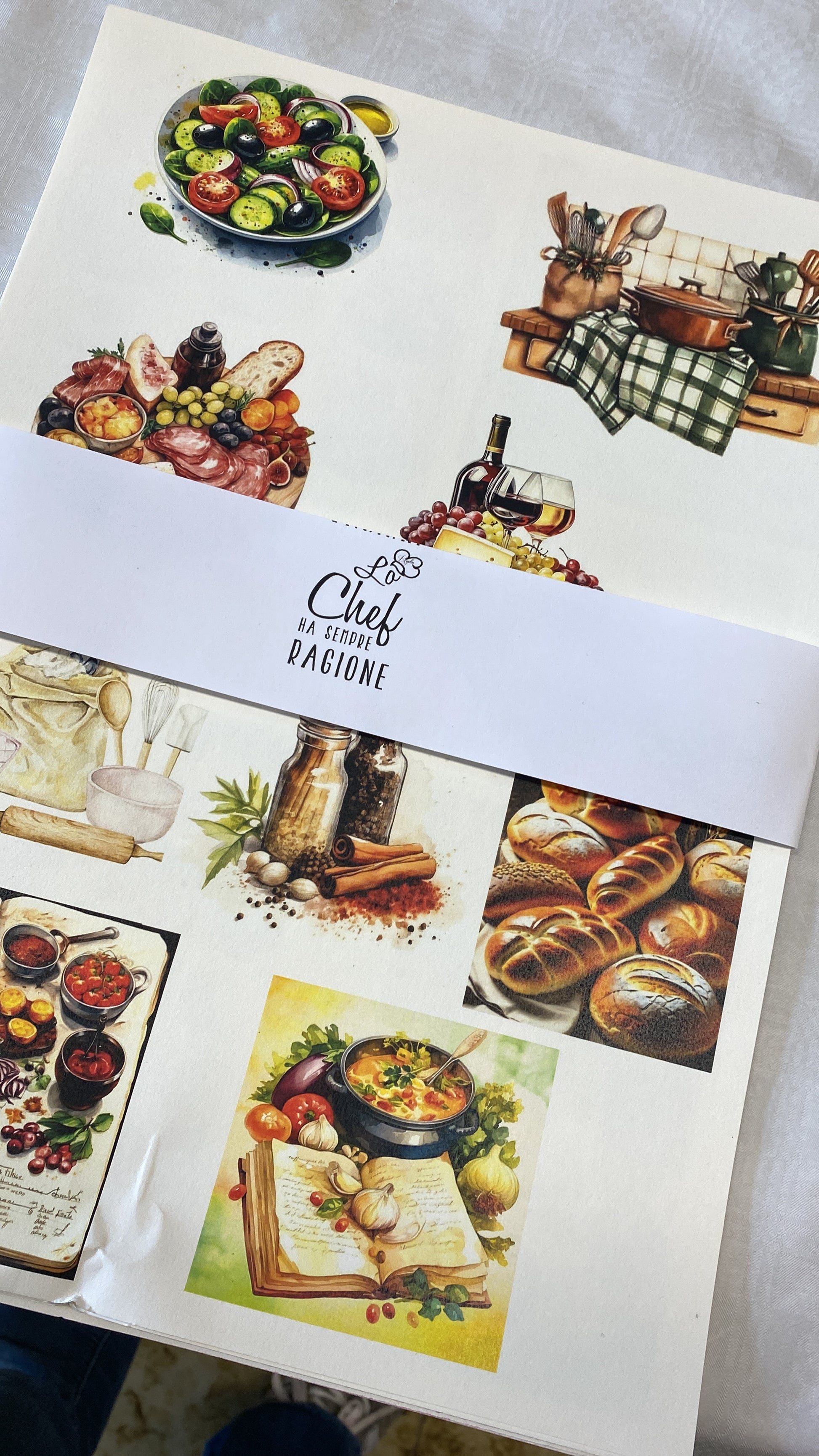 Set carte scrapbooking “lo chef ha sempre ragione”