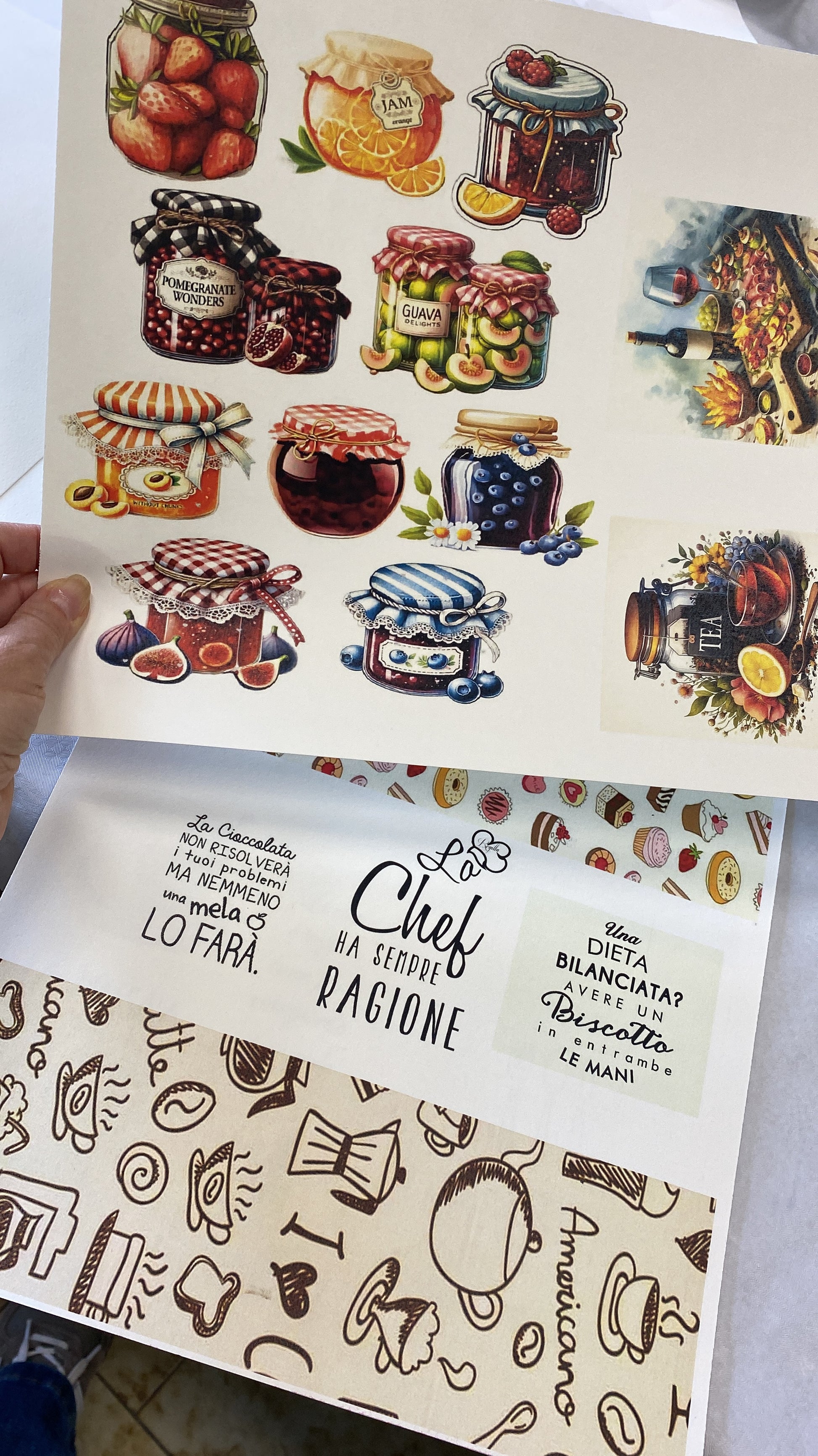 Set carte scrapbooking “lo chef ha sempre ragione”