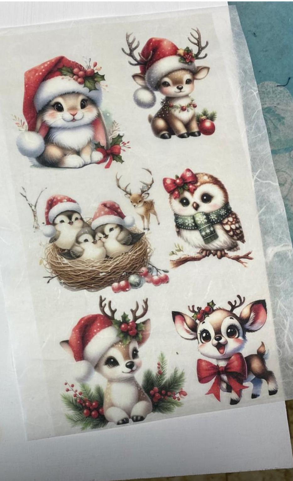 Carta di riso formato A4 animaletti d’inverno