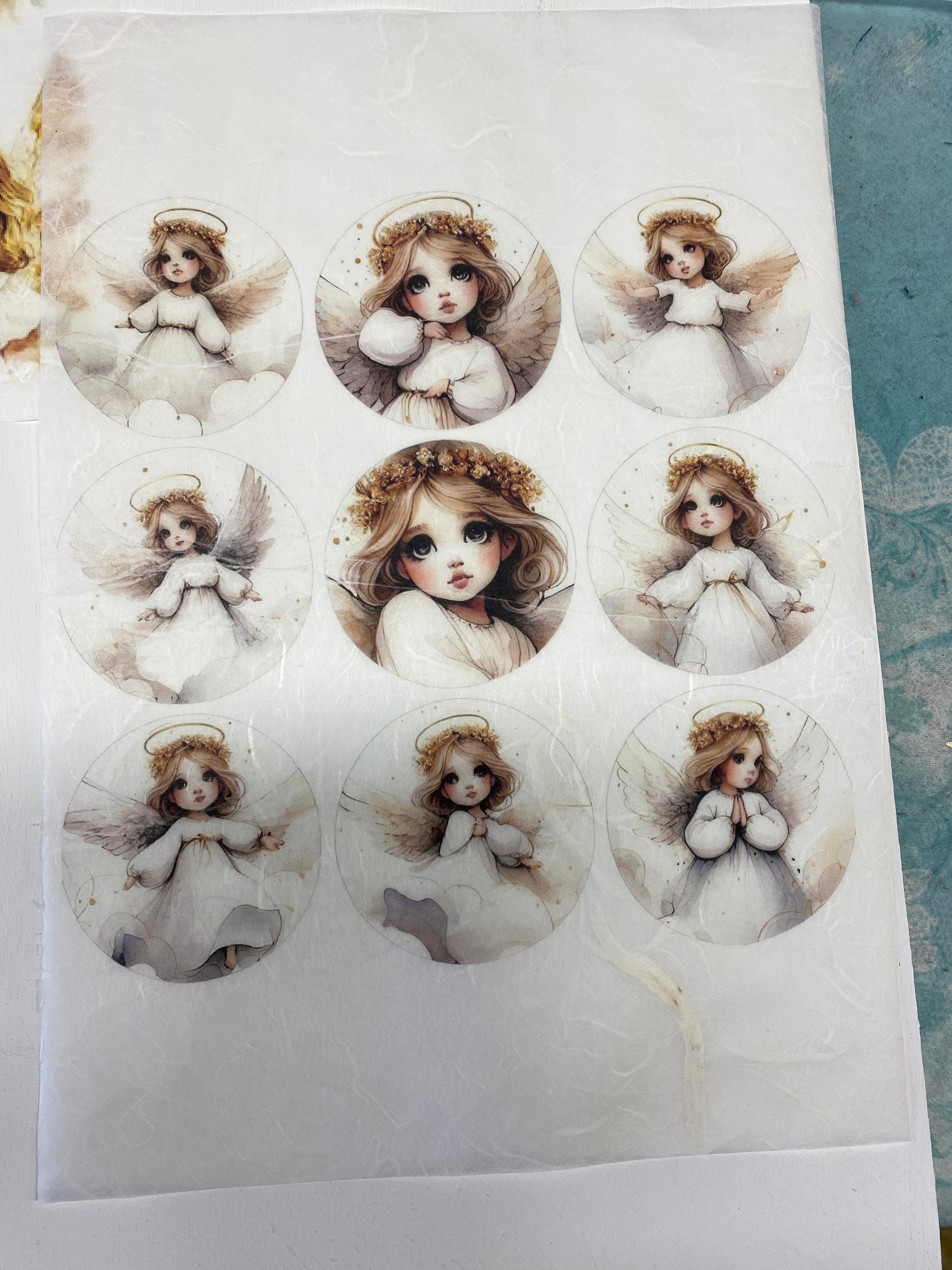 Carta di riso formato A4 angioletti in sfere