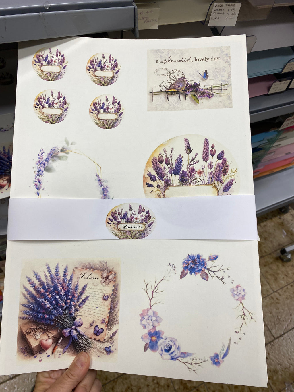 Set carte scrapbooking "Lavanda"