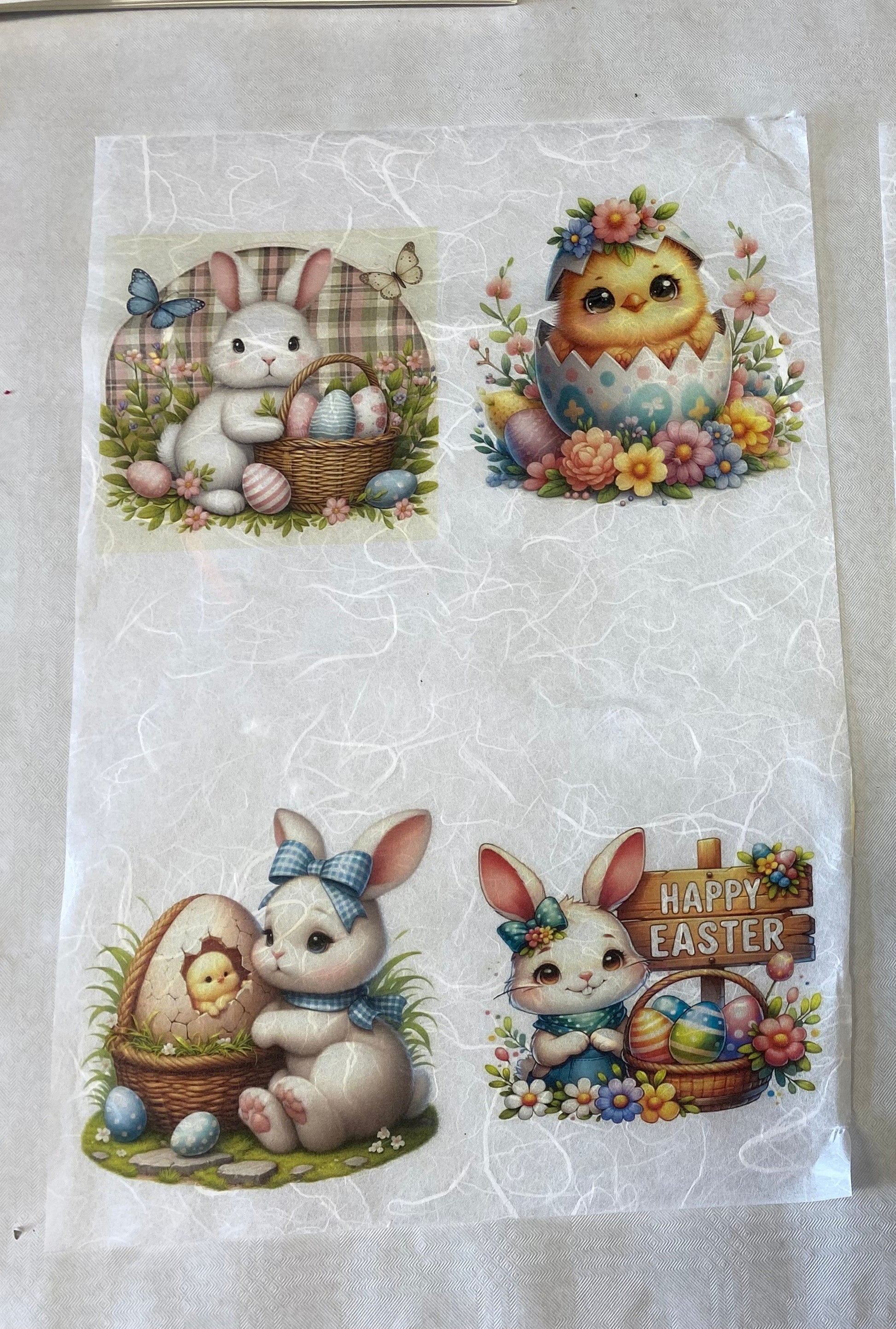 Carta di riso formato A4 Animaletti di Pasqua